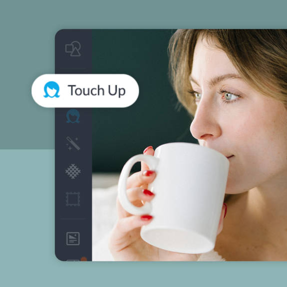 retouch photos with easy touch-up tools
