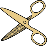 Drawn Open Scissors